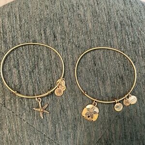 Alex and Ani gold Starfish and Sand dollar bangles